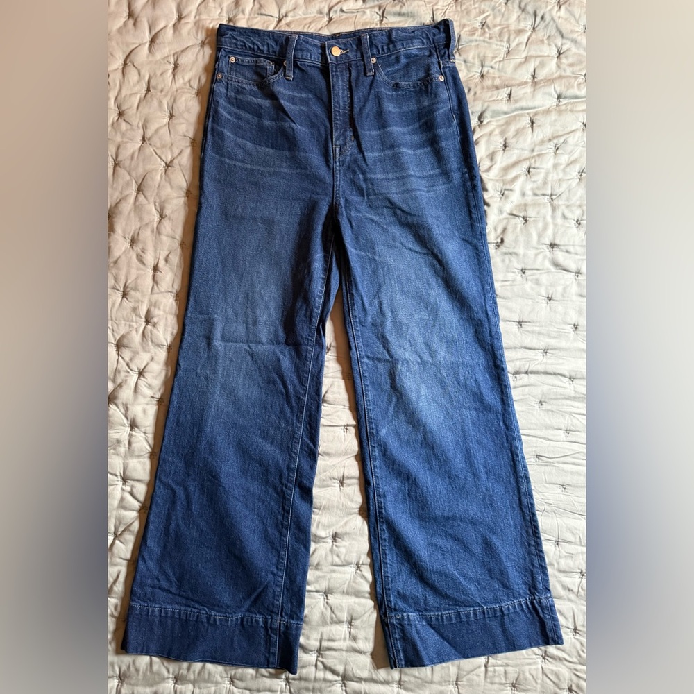 J. Crew Dark Blue Wide-Leg Jeans